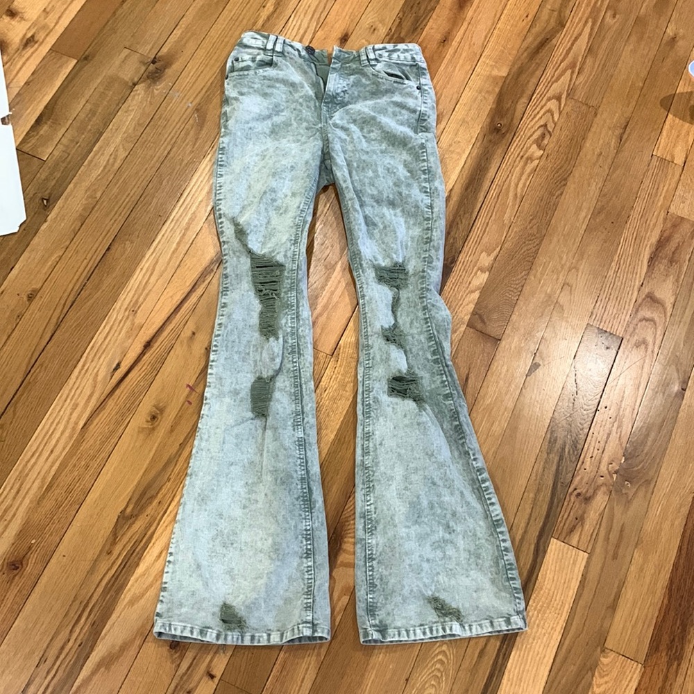 Ripped flare jeans